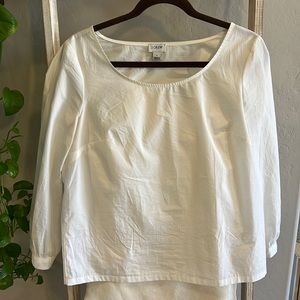White 100% Cotton J Crew Long Sleeve Blouse